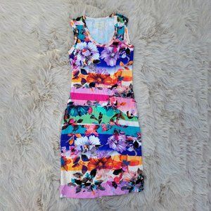 Nicole Miller Artelier Wild Flower Ruched Dress